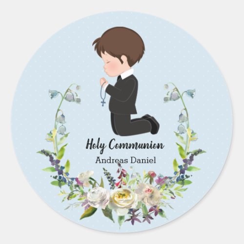 Holy Communion wreath Classic Round Sticker