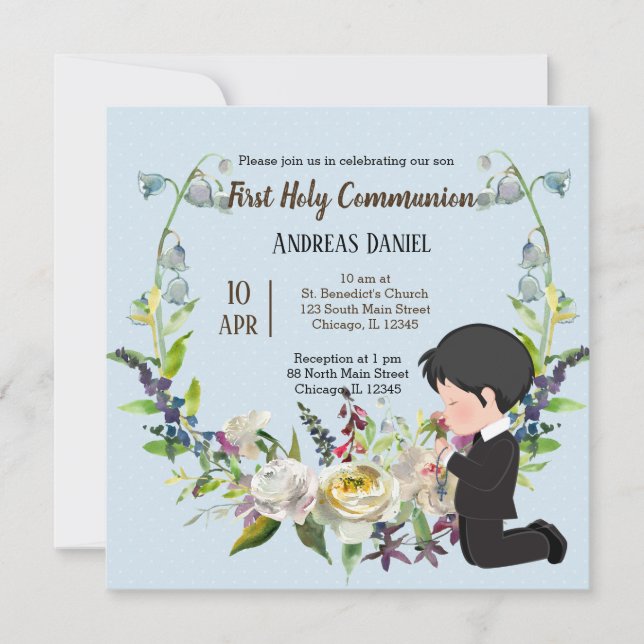 Holy Communion  wreath Invitation (Front)