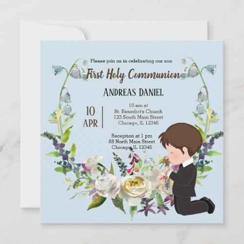 Holy Communion  wreath Invitation
