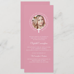 Holy Confirmation Custom Photo and Simple Cross Invitation