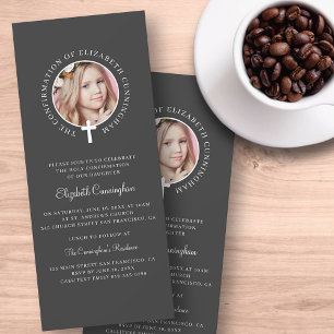 Holy Confirmation   Custom Photo and Simple Cross Invitation