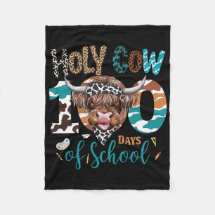 Holy Cow 100 Days Of School Teacher 100th Day Smar Fleece Blanket