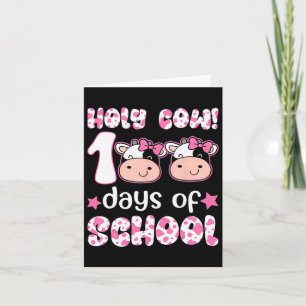 Holy Cow 100 Days Of School Teachers Students Boy Card