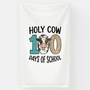 Holy Cow 100 Days of School Vintage Cow Shirt Desi Banner
