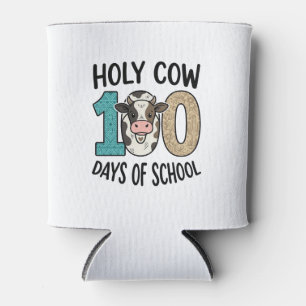 Holy Cow 100 Days of School Vintage Cow Shirt Desi Can Cooler