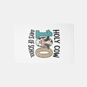 Holy Cow 100 Days of School Vintage Cow Shirt Desi Rug
