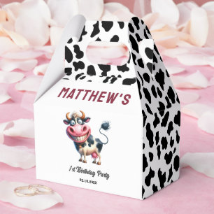 Holy Cow! 1st Birthday Animal First Birthday Favor Boxes