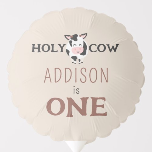 Holy Cow 1st  Birthday Farm Animal Party Balloon