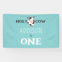 Holy Cow 1st Birthday Farm Animal Party Banner