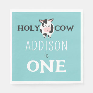 Holy Cow 1st Birthday Farm Animal Party Napkins