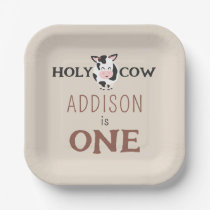 Holy Cow 1st Birthday Farm Animal Party Paper Plates