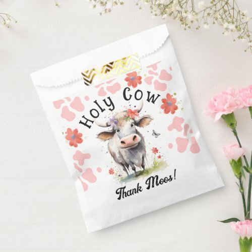 Holy Cow 1st Birthday Girl Favor Bag