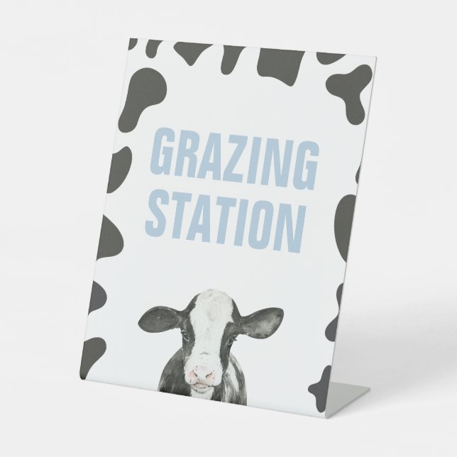 Holy Cow 1st Birthday Grazing Station Food Sign (Front)