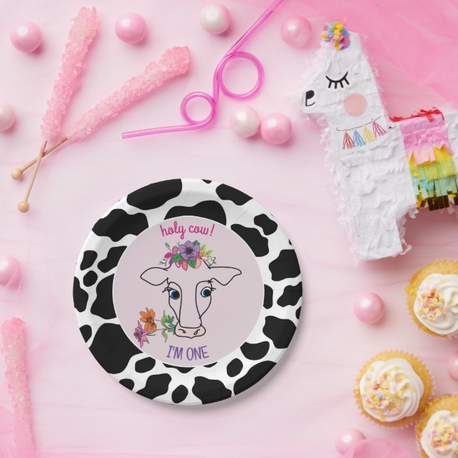 Holy Cow 1st Birthday Paper Plates (Party)