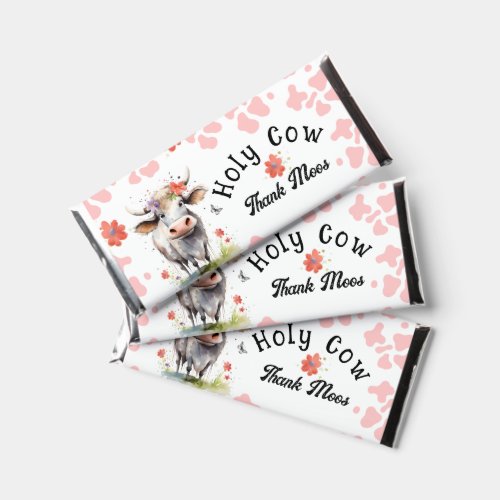 Holy Cow 1st Birthday Watercolor Hershey Bar Favors