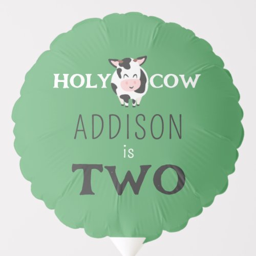 Holy Cow 2nd Birthday Farm Animal Party Balloon