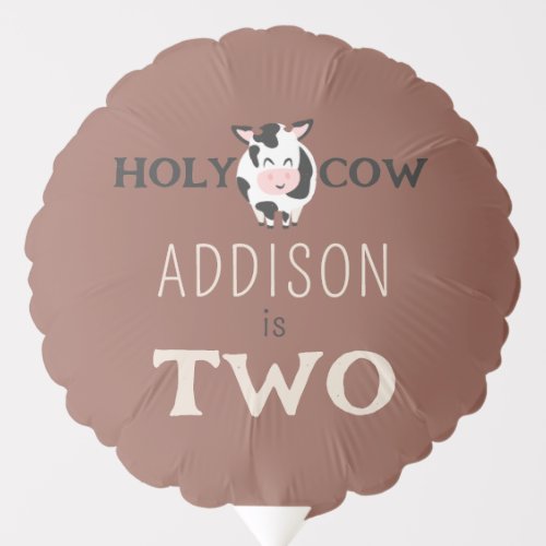 Holy Cow 2nd Birthday Farm Animal Party Balloon