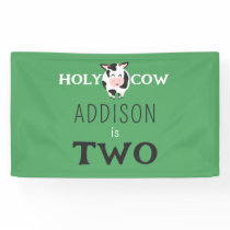 Holy Cow 2nd Birthday Farm Animal Party Banner