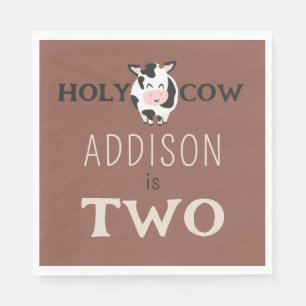 Holy Cow 2nd Birthday Farm Animal Party Napkins