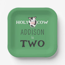 Holy Cow 2nd Birthday Farm Animal Party Paper Plates