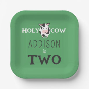 Holy Cow 2nd Birthday Farm Animal Party Paper Plates