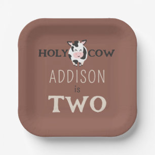 Holy Cow 2nd Birthday Farm Animal Party Paper Plates
