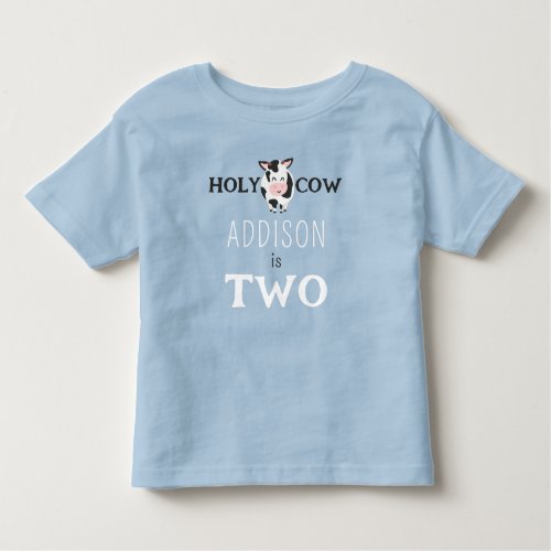 Holy Cow 2nd Birthday Farm Animal Toddler T_shirt