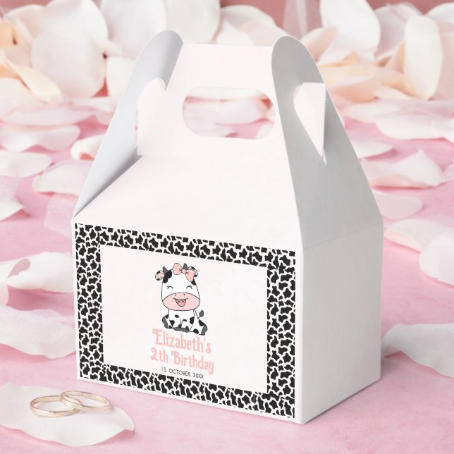 Holy Cow, Adorable cow birthday girl Favor Boxes (Wedding)