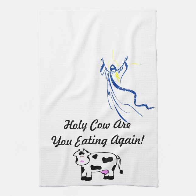 Holy Cow Are You Eating Again! Kitchen Towel (Vertical)