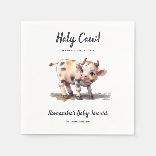 Holy Cow Baby Cow Farm Animal Theme Baby Shower Napkins