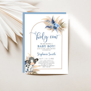 Holy Cow Baby Shower Boy invitation