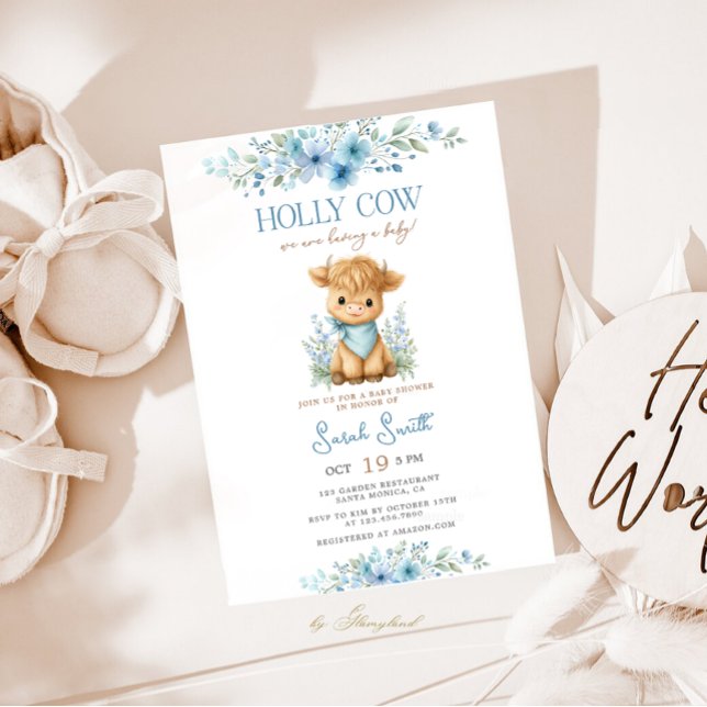 Holy Cow Baby Shower Boy Invitation (Creator Uploaded)