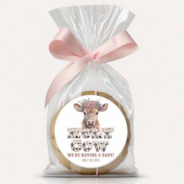 Holy Cow Baby Shower Favor Sticker (Creator Uploaded)