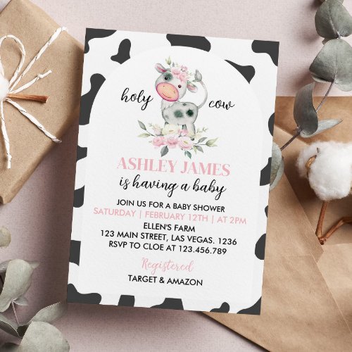 Holy Cow Baby Shower Invitation