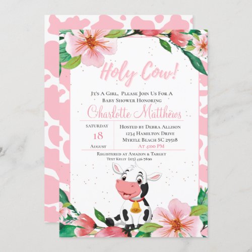  Holy Cow Baby Shower invitation