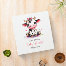 Holy Cow Baby Shower Minimalist girl baby shower 3 Ring Binder