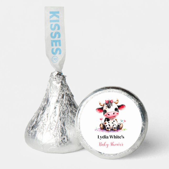 Holy Cow Baby Shower Minimalist girl baby shower Hershey®'s Kisses® (Front)