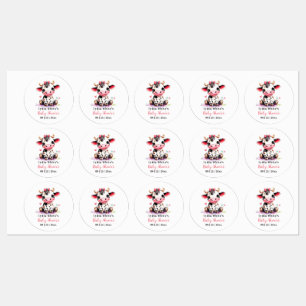 Holy Cow Baby Shower Minimalist girl baby shower Labels