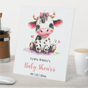 Holy Cow Baby Shower Minimalist girl baby shower Pedestal Sign