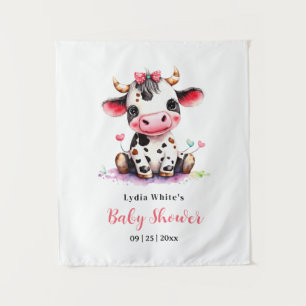 Holy Cow Baby Shower Minimalist girl baby shower Tapestry