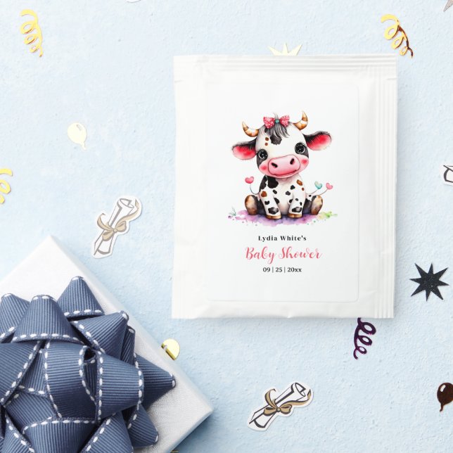 Holy Cow Baby Shower Minimalist girl baby shower Tea Bag Drink Mix (Packets)