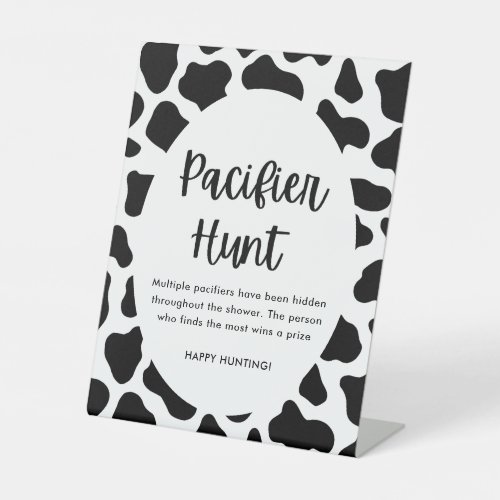 Holy Cow Baby Shower Pacifier Hunt Game Sign