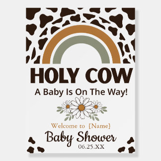 Holy Cow Baby Shower Welcome Sign