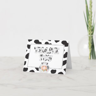 Holy Cow Birthday Cow Print Typography Letterpress Thank You Card