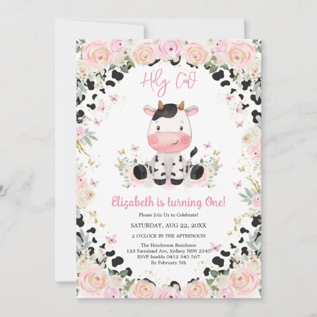 Holy Cow Birthday Invitation (Front)