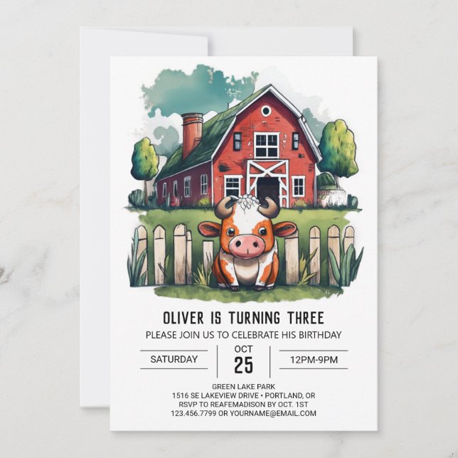 Holy Cow Birthday Invitation (Front)