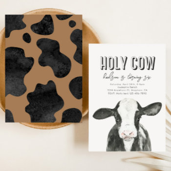 Holy Cow Birthday Invitation | Cow Party by WildChildPartyShop at Zazzle