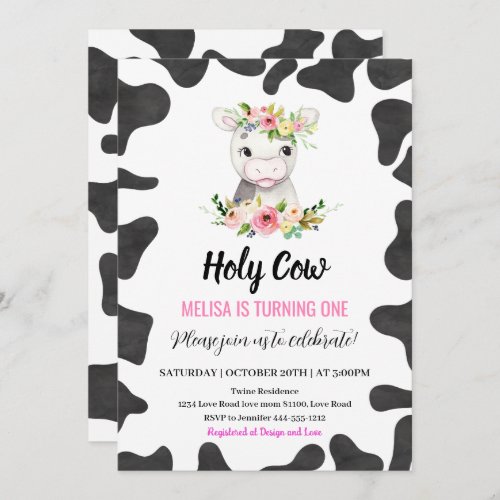 Holy Cow Birthday Invite