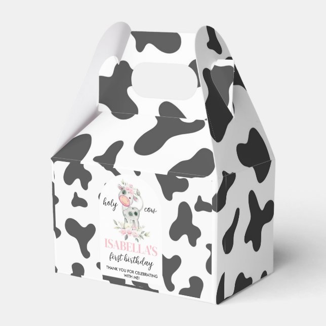Holy Cow Birthday Party Favor Box (Front Side)