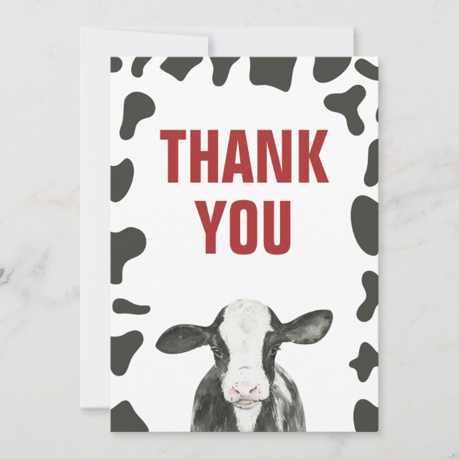 Holy Cow Birthday Thank You Cards (Front)